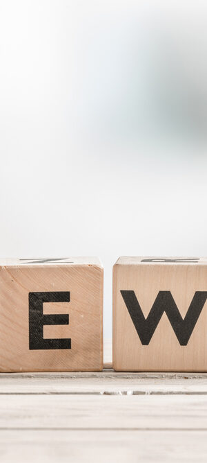 news letters on wood blocks