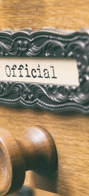 official on old drawer