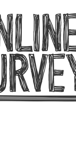online survey with hand and marker