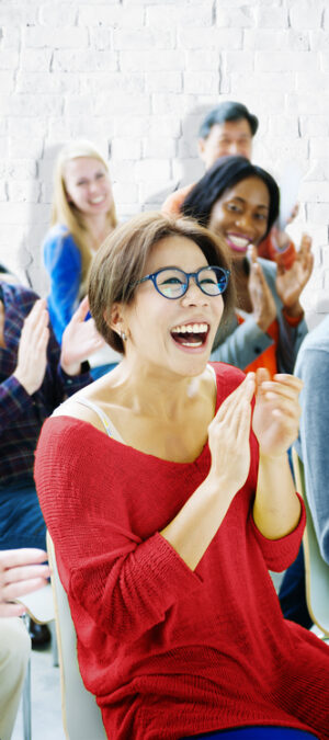 people happy at a meeting