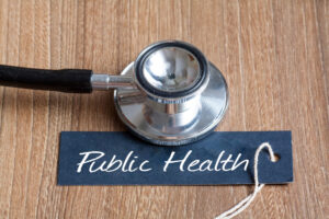 public health on table with stethoscope