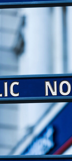 public notice on street sign