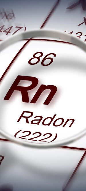 radon with magnifying glass