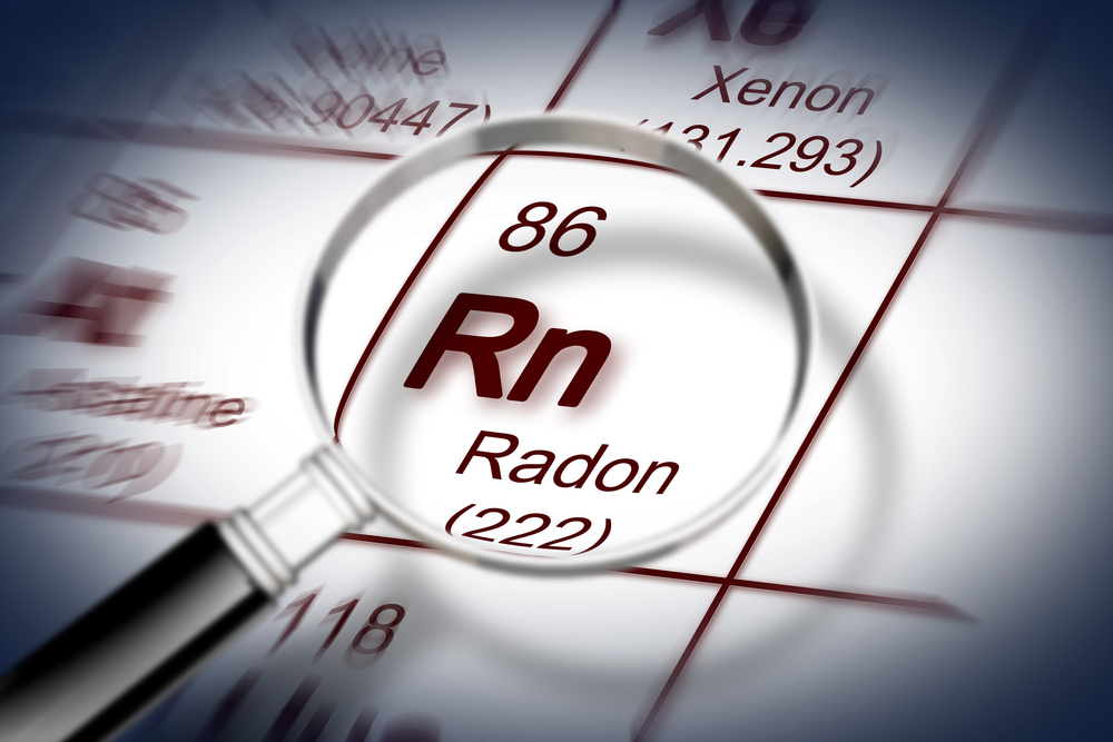 radon with magnifying glass