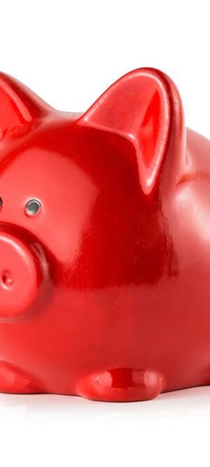 red piggy savings bank