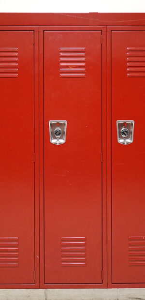 red school lockers