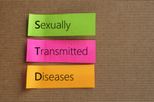 sexually transmitted disease on sticky notes