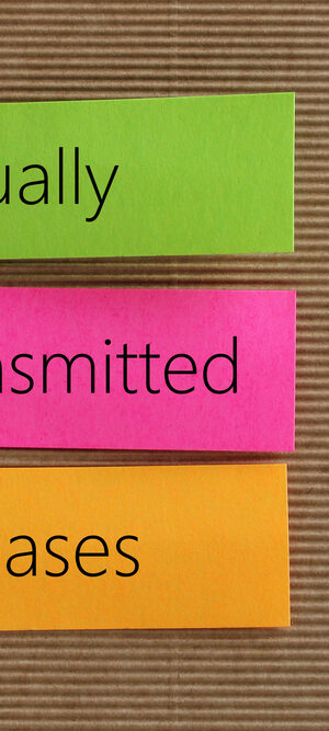 sexually transmitted disease on sticky notes