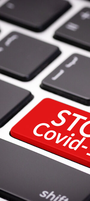 stop corona on a keyboard