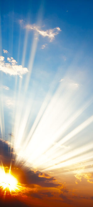 sunset sky with rays