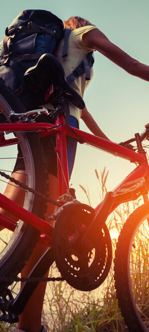sunset with mountain bike