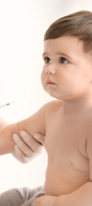 toddler getting vaccine