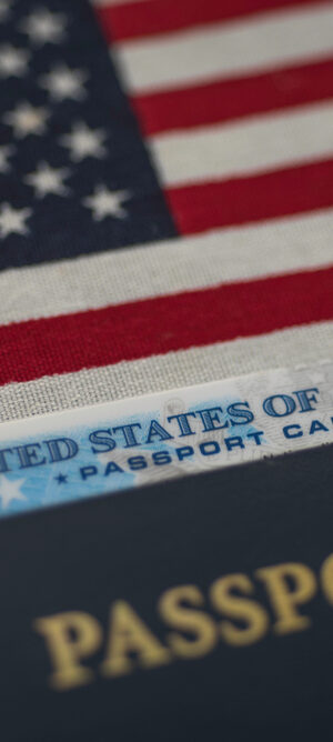 travel passport with flag