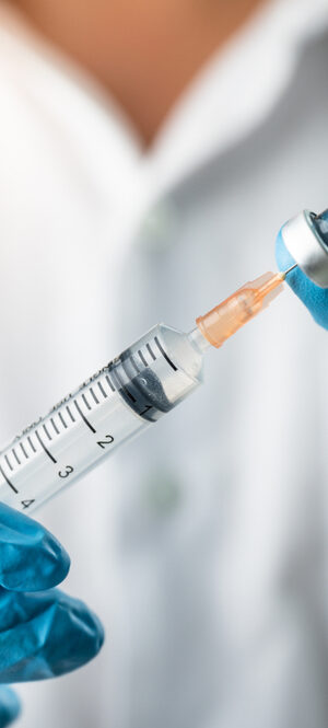 vaccine bottle and syringe