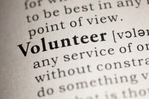volunteer word on page