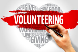 volunteering word with heart