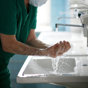 washing hands in hospital