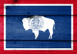 wyo flag on wood boards