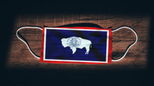 Wyoming flag on medical mask