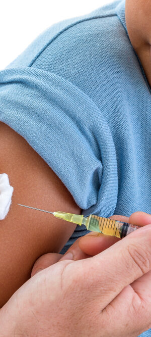 young child getting a vaccine
