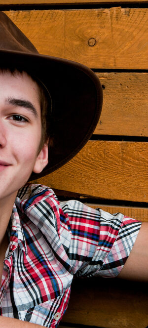 young man in cowboy hat