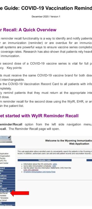 COVID19 Reminder Recall WyIR Guide