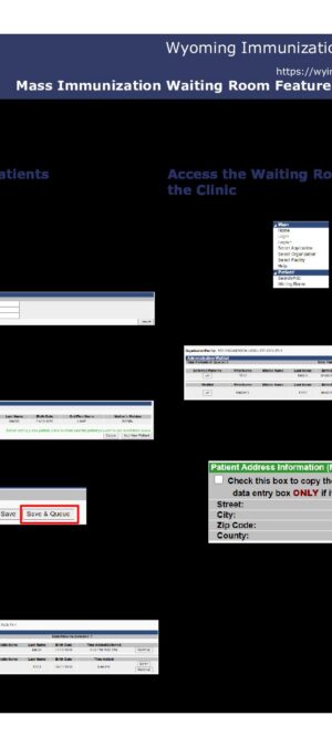 Mass Immunization &ndash; Waiting Room QRG