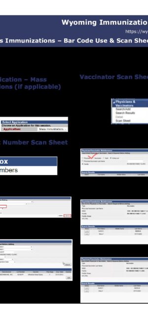 Mass Immunizations – Bar Code Use & Scan Sheets