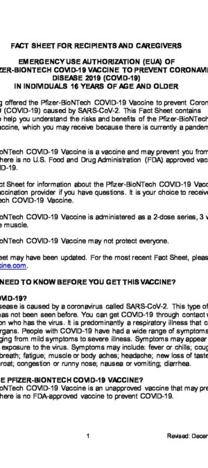 Pfizer-BioNTech COVID-19 Vaccine EUA Fact Sheet for Recipients