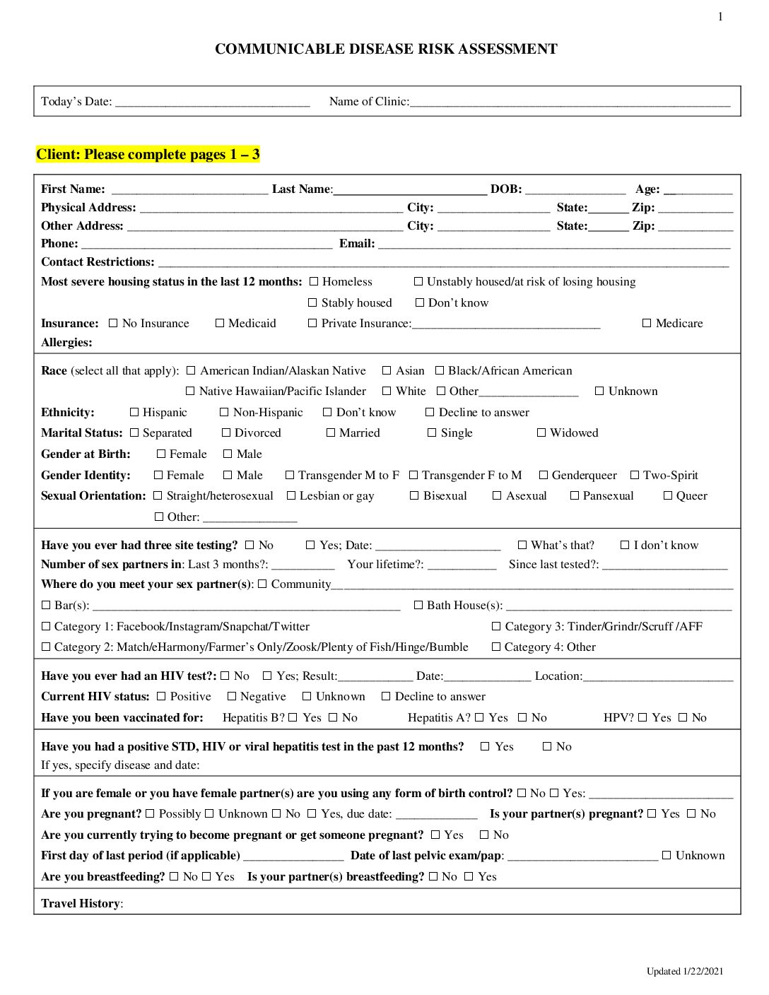 FINAL JAN 2021 CDU Risk Assessment - Wyoming Department of Health