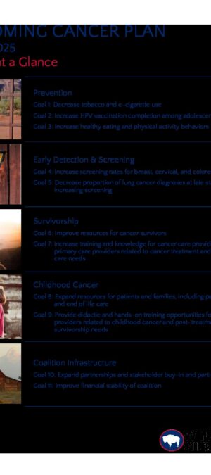 Wyoming Cancer Plan One Page Goals 2021-2025