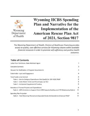 Wyoming HCBS Initial Spending Plan and Narrative