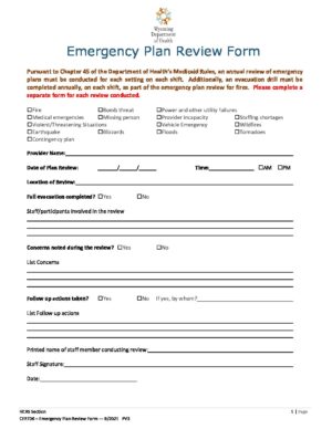 CERT06 - Emergency Plan Review Form - Wyoming Department of Health