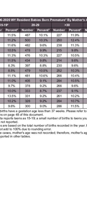 2020ARB12 Premature by Mother Age