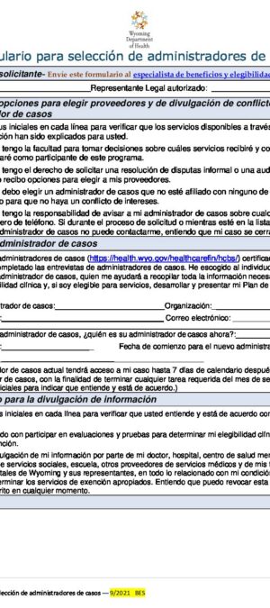 CM07-Case Management Selection Form (Spanish update 10.2021)
