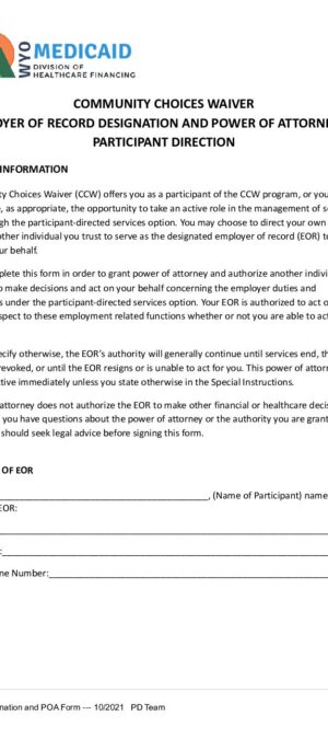 PD06 – PD EOR Designation and POA Form