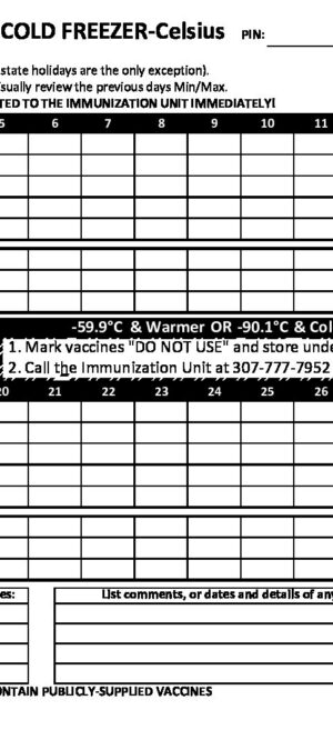 Vaccine-Temperature-Logs- ULTRA COLD Freezer-REV-2022