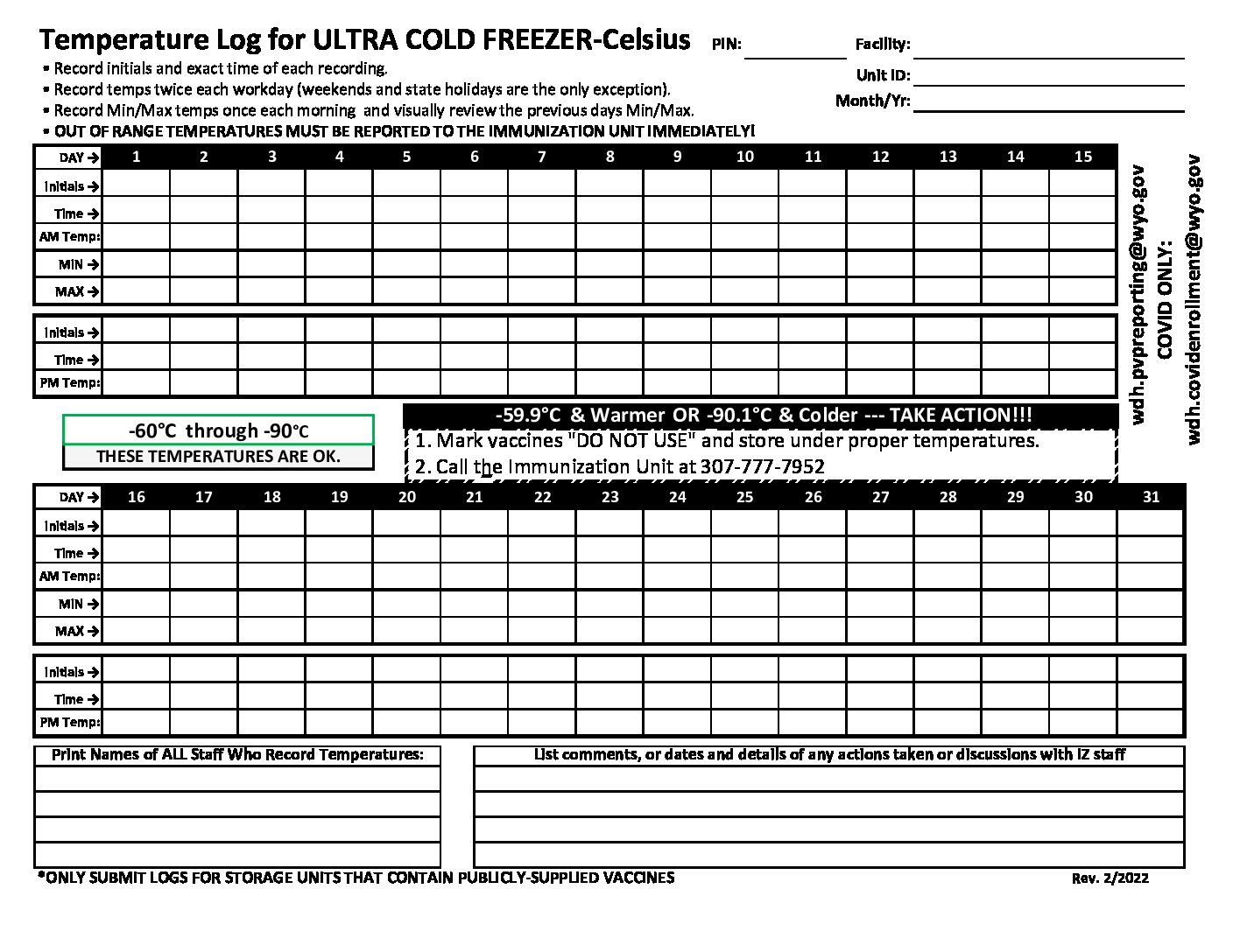 ULTRA COLD FreezerREV2022 Wyoming