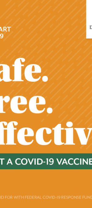 Yellow COVID vaccine poster