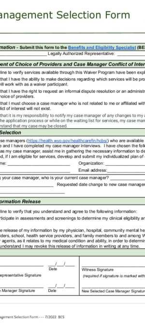 CM07-Case Management Selection Form