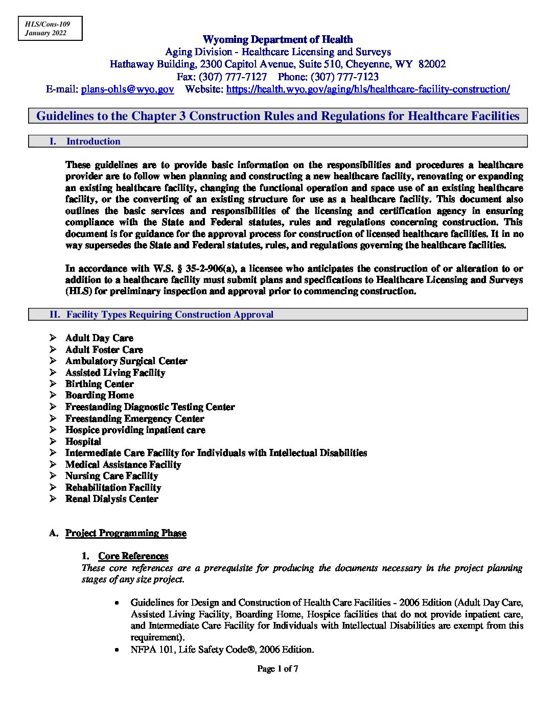 HLS109Guidelines to Chapter 3 Rules and Regulations for Healthcare