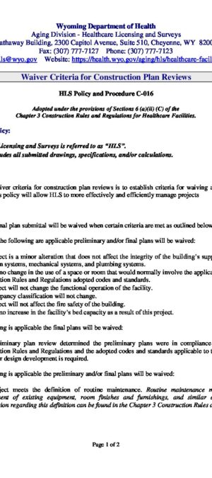 HLS-C-016 – Waiver Criteria for Construction Plan Reviews