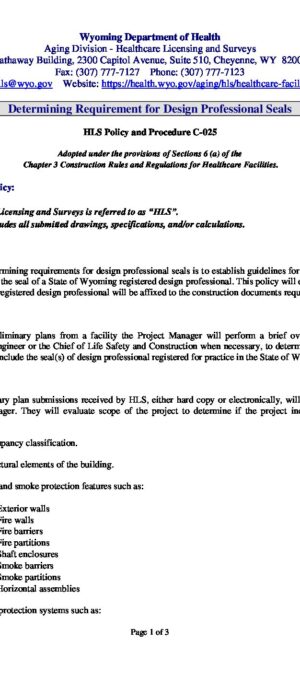 HLS-C-025 – Determining Requirement for Design Professional Seals