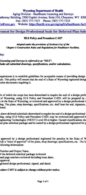 HLS-C-027 – Requirement for Design Professional Seals for Deferred Plan Submittals