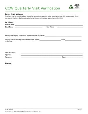 CCW Form 11 – Quarterly Visit Verification Form (1)