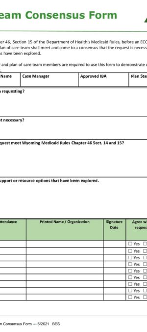 CM33-ECC Team Consensus Form