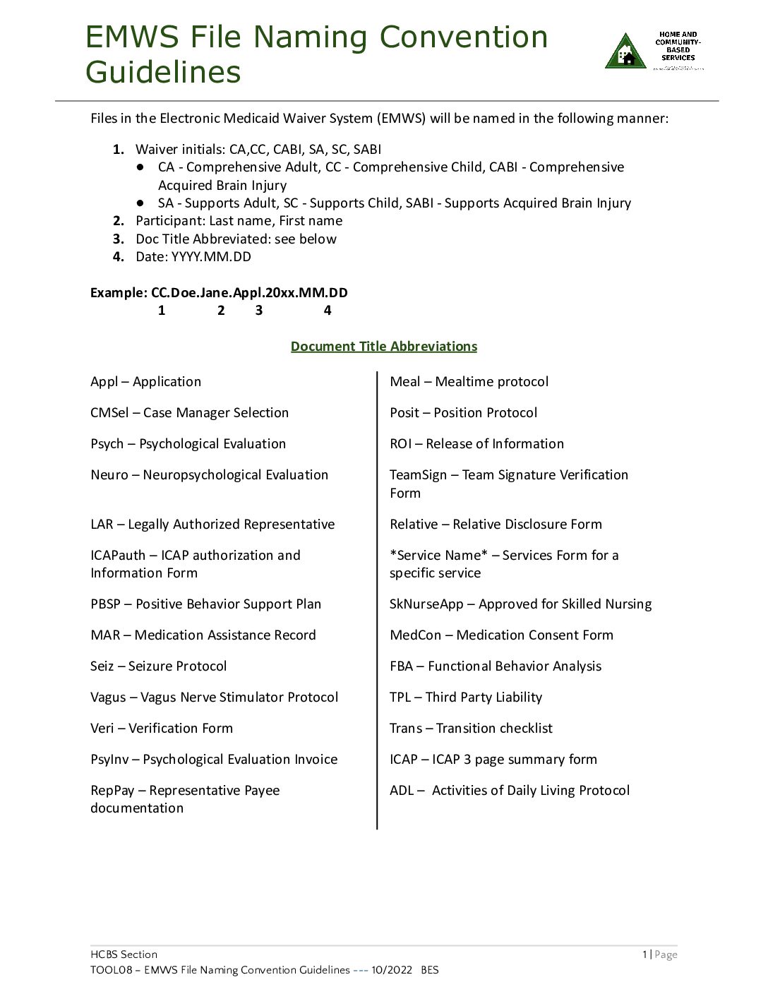 TOOL08EMWS File Naming Convention Guidelines Wyoming Department of