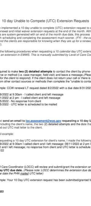 UTC 10 day ext request procedure.Final 10.24.22