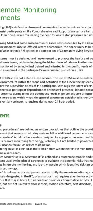TOOL43-HCBS Remote Monitoring Requirements