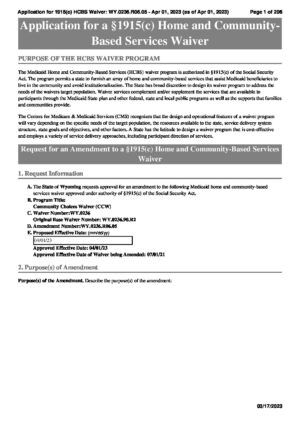 Community Choices Waiver Agreement – Effective April 1, 2023